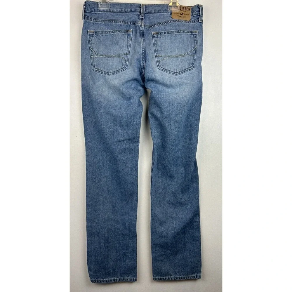 Hollister Jeans Mens 34x34 Classic Straight Button Fly 100% Cotton Blue Read